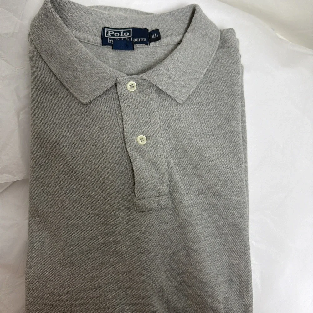 Polo By Ralph Lauren Polo Shirt Mens XL Gray Classic Fit Cotton Pony Logo SS